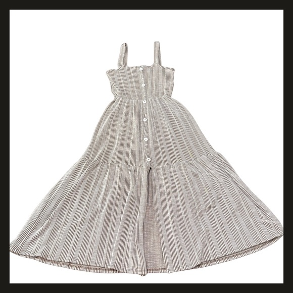 Caution To The Wind Dresses & Skirts - Caution to the Wind Striped Button Front Tiered Midi Sundress Women’s Small EUC